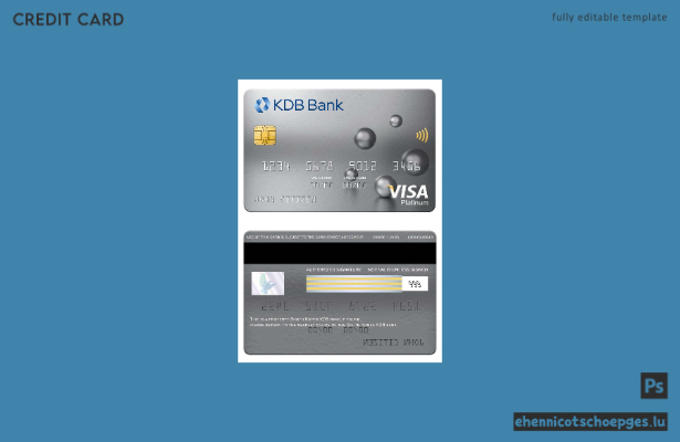 Beispielvorschau der KDB Bank Visa Platinum Card aus Südkorea
